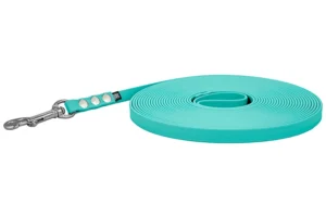 Linka z Biothane® Azure Sea 9,6 m , 16 mm, karabinek sprężynowy średni