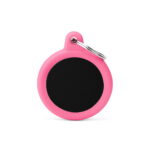 myfamily-id-tag-hushtag-collection-aluminium-black-circle-with-pink-rubber