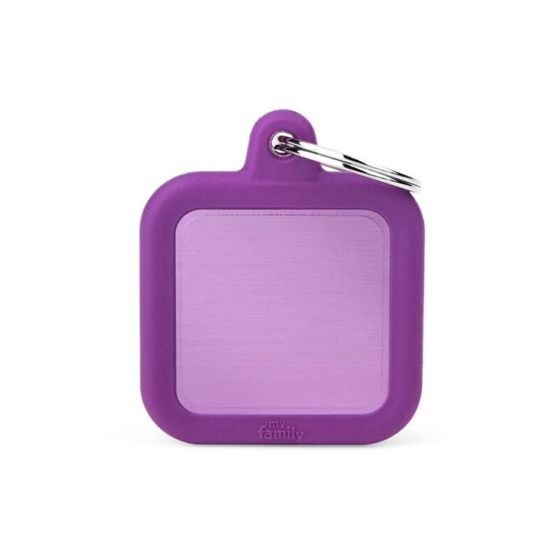 myfamily-id-tag-hushtag-collection-aluminium-purple-square-with-purple-rubber