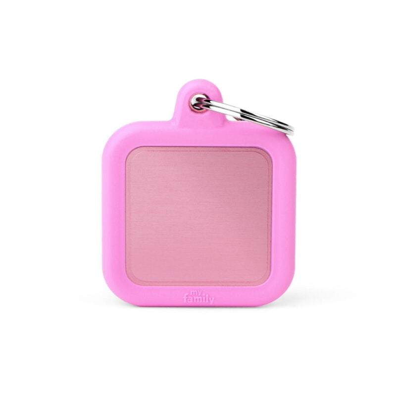 myfamily-id-tag-hushtag-collection-aluminium-pink-square-with-pink-rubber