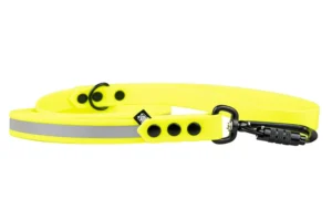 smycz-miejska-reflective-neon-yellow-czarne-aluminiowy-zakrecany-biothane-accdog-750