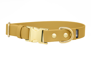 Obroża Biothane® z metalową klamrą Mustard