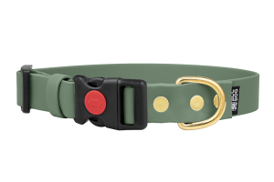 Obroża Biothane® z klamrą Safety Click Foggy Green