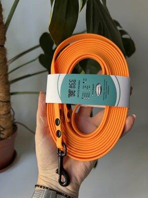 Smycz miejska Orange | 400 cm | 9 mm | karabinek sprężynowy mały czarny