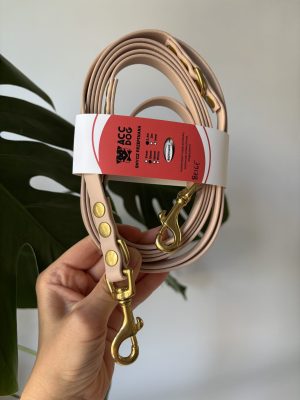 Smycz przepinana Beige | 240 cm | 13 mm | karabinek sprężynowy mały mosiężny