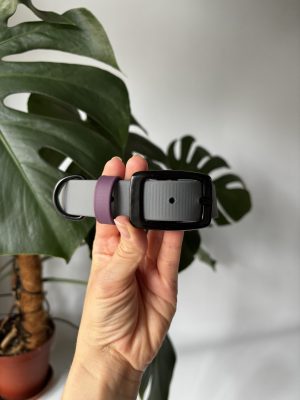 Obroża Dark Grey / Aubergine M | 25mm | 32-40 cm | Czarne