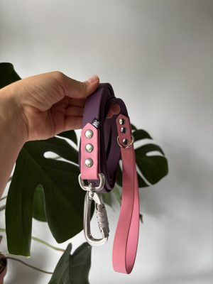 Smycz miejska Aubergine / Dream Pink | 300 cm | 19 mm | karabinek aluminiowy zakręcany